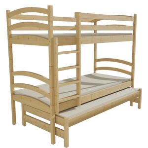 Patrová postel s výsuvnou přistýlkou PPV 011 80 x 180 cm moření dub bez úložných prostor 80 cm
