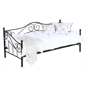 Kovová postel DAINA, černá, 90x200