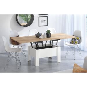 OSLO sonoma dub / bílá, rozkládací, zvedací konferenční stůl, stolek