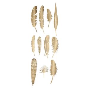 Bloomingville, Dekorace pírka Feather SET/22ks zlatá| zlatá