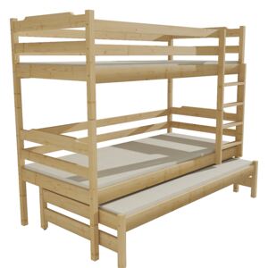 Patrová postel s výsuvnou přistýlkou PPV 012 80 x 180 cm moření dub bez úložných prostor 80 cm