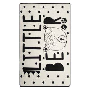 Černo-bílý dětský protiskluzový koberec Chilai Little Bear, 100 x 160 cm