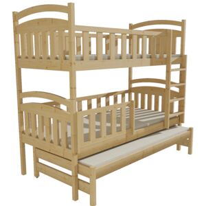 Patrová postel s výsuvnou přistýlkou PPV 014 80 x 180 cm moření dub bez úložných prostor 80 cm