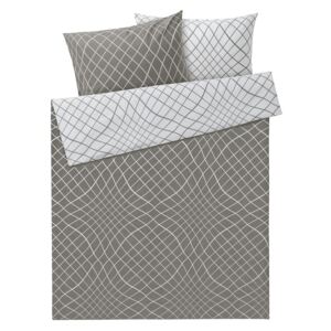 MERADISO® Flanelové ložní prádlo, 200 x 220 cm (šedá/bílá)