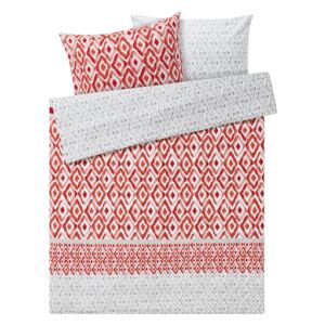 MERADISO® Flanelové ložní prádlo, 200 x 220 cm (červená/bílá)