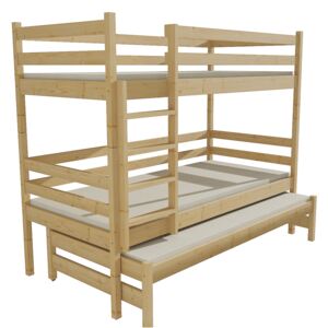 Patrová postel s výsuvnou přistýlkou PPV 015 80 x 180 cm moření dub bez úložných prostor 80 cm