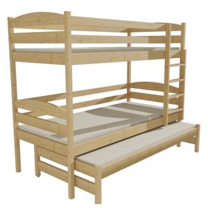 Patrová postel s výsuvnou přistýlkou PPV 016 80 x 180 cm moření dub bez úložných prostor 80 cm