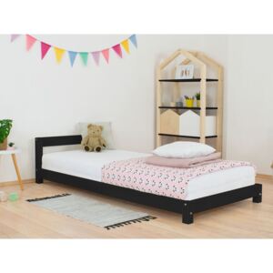 Benlemi Dětská jednolůžková postel s čelem Dreamy Rozměr: 70x160 cm, Barva hranolů: Černá, Barva ploch: Černá