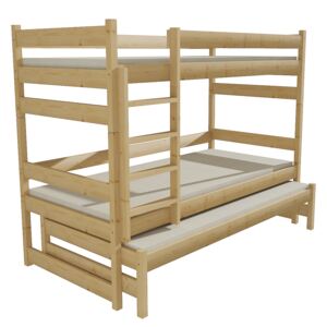 Patrová postel s výsuvnou přistýlkou PPV 018 80 x 180 cm moření dub bez úložných prostor 80 cm