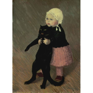Obraz, Reprodukce - A Small Girl with a Cat, 1889, Theophile Alexandre Steinlen