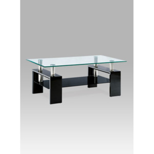 Autronic Konferenční stolek 110x60x45 cm - černý/sklo/chrom AF-1024 BK