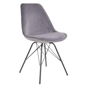 Nordic Jídelní židle OSLO, šedá samet / černá podnož