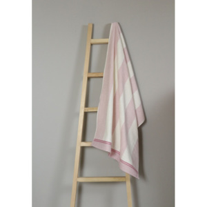 Růžovo-bílý bavlněný ručník My Home Plus Bath, 70 x 135 cm