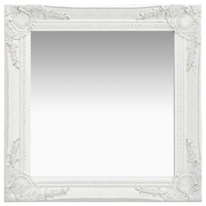 Nástěnné zrcadlo Parrenic - barokní styl - bílé | 50x50 cm