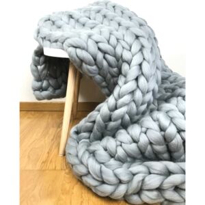Elisdesign moderní hřejivá deka merino barva: světle šedá, rozměr: 60x80