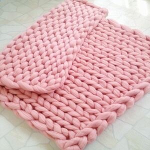 Elisdesign moderní hřejivá deka merino barva: růžová, rozměr: 60x80