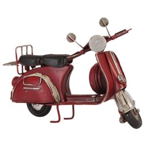 Kovový retro model červeného mopedu - 17*8*10 cm