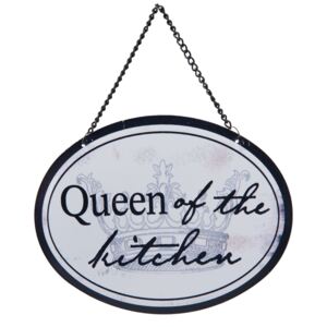 Závěsná kovová cedulka Queen of the kitchen - 17*13 cm