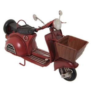 Kovový retro model scooteru s košíkem - 16*7*11 cm