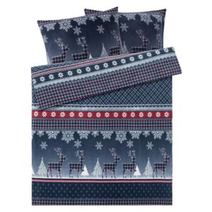 MERADISO® Fleecové ložní prádlo, 240 x 220 cm (Vánoce/modrá)