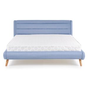 Čalouněná postel ELANDA, 140x200, modrá + rošt