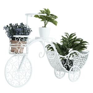 Tempo Kondela RETRO květináč ve tvaru bycikel, bílá, ALENTO