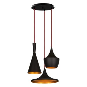 Černé závěsné svítidlo pro 3 žárovky Opviq lights Elmas