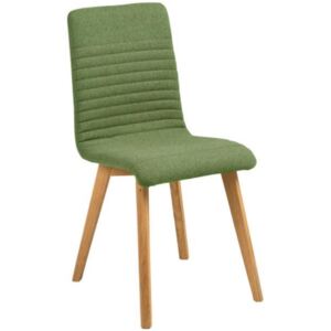 SCANDI Olivově zelená látková jídelní židle Areta