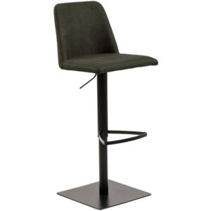 Scandi Olivově zelená látková barová židle Avanda 52-78,5 cm