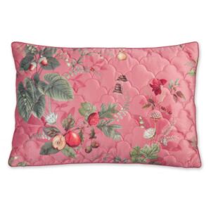 Pip studio Sametový polštář Leafy stitch tmavě růžový, 42x65 cm Růžová