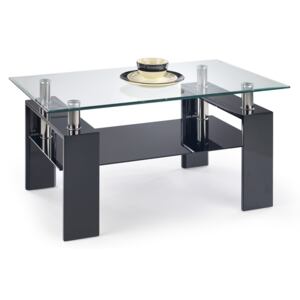 Konferenční stolek Halmar DIANA H, černá, sklo/ lakované MDF