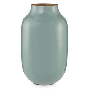 Kovová váza oválná, modrá, 30 cm Modrá