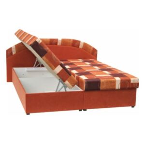 Manželská postel Tempo Kondela, molitanová, oranžová / vzor, KASVO