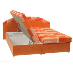 Manželská postel Tempo Kondela, molitanová, oranžová / vzor, KASVO