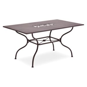 Zahradní kovový stůl 150 x 90 | hnědý
