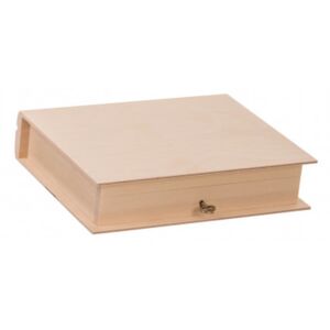 Dřevěná krabička kniha na klíč KR035