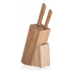 Dřevěný stojan na nože BRILLANTE gumovník - 22 x 17 x 9 cm BQ064