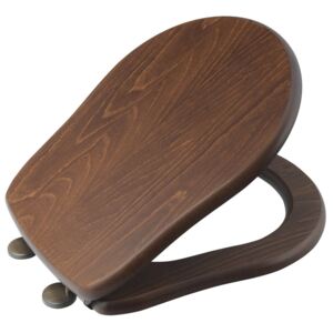 Kerasan Kerasan RETRO WC sedátko, dřevo masiv, ořech/bronz