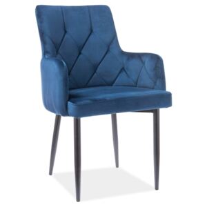 SIG Jídelní židle/křesílko Ricardo velvet B modré