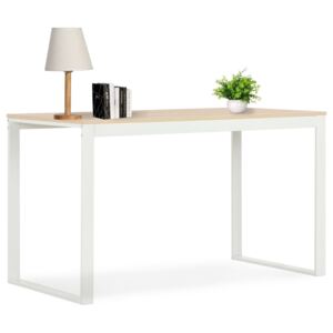 PC stůl bílý a dubový odstín 120 x 60 x 73 cm