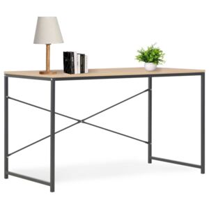 PC stůl černý a dubový odstín 120 x 60 x 70 cm