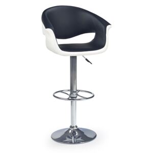 Barová židle Halmar H-46, eko černá / bílá / chrom