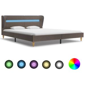 Rám postele s LED světlem taupe textil 160 x 200 cm