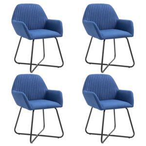 Jídelní židle 4 ks modré textil