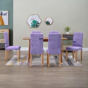 Jídelní židle 6 ks fialové polyester