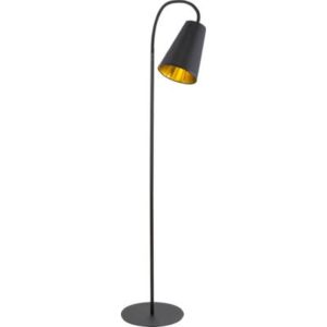 TK Lighting 1099 WIRE GOLD - Stojací ohebná lampa s textilním stínidlem 1 x E27, 145cm
