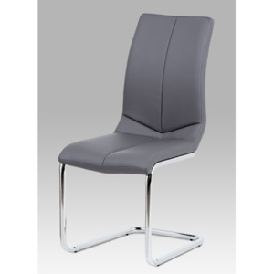 Autronic Jídelní židle koženka šedá / chrom HC-229 GREY