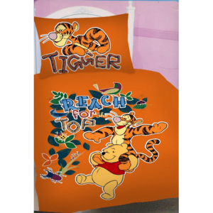 Jerry Fabrics Povlečení Medvídek Pú a Tygr oranžový- 140x200, 70x90