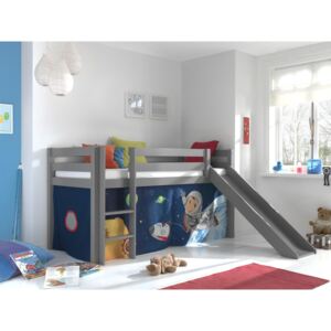 Aldo Dětská postel z masívu s klouzačkou Space - Pino grey