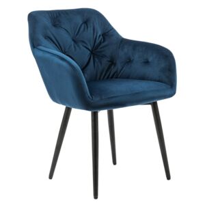 SALESFEVER Sametová židle modrá, Vemzu - sleva 10% (kód EXTRA 10)